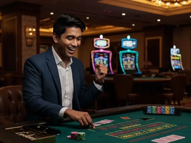 Biba Max Win poker player flashing a smile after a table victory.