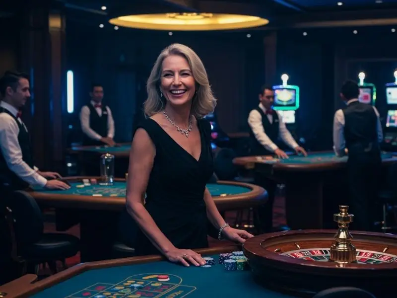 Vivamax 2024 roulette wheel with a happy gambler smiling
