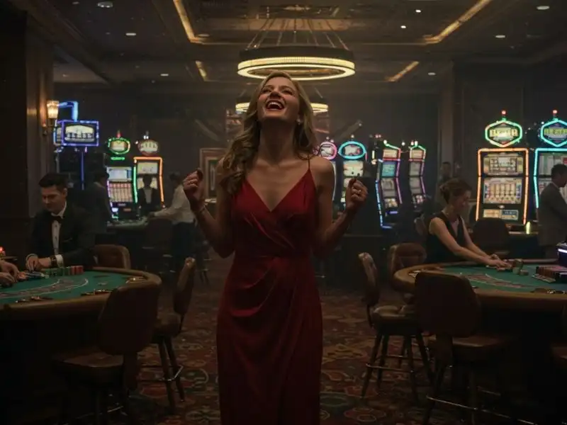 Vivamax movies free joyful baccarat winner raising arms in glee.