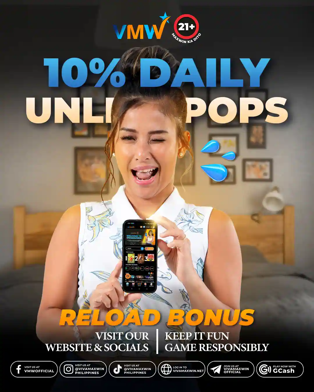 10 Percent Daily Unli Pops Vivamaxwin daily reward
