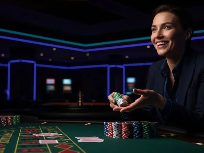 Butas Vivamax Smiling Player Holding Poker Chips victorious moment