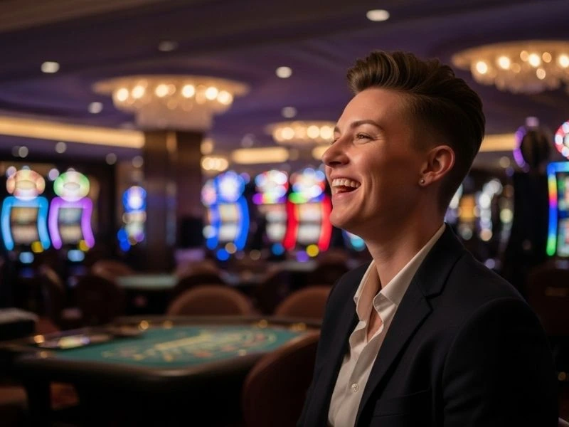 Dayo Vivamax Standing Smiling Casino Guest happy atmosphere