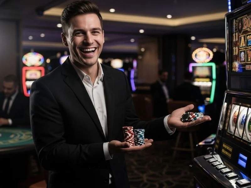 Palitan Vivamax Smiling Woman Playing Slot Game thrilling play