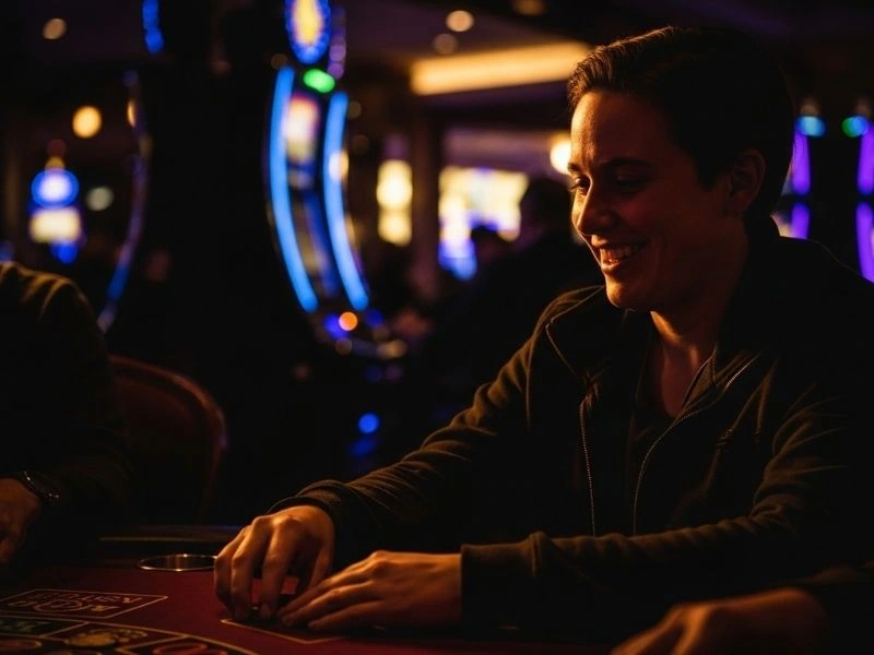 Two and One Vivamax Smiling Poker Player Holding Chips joyful victory