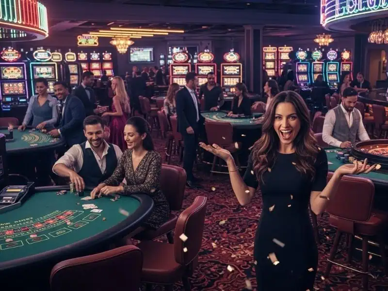 Vivamax Download Lk21 Smiling Person Playing in Casino fun atmosphere