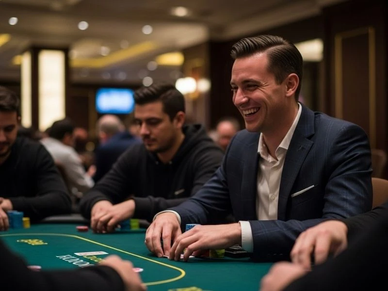 Vivamax Philippine Smiling Poker Player Holding Chips winning moment