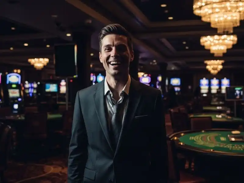 Online Casino Cebu Standing Smiling Casino Guest Vivamaxwin cheerful moment