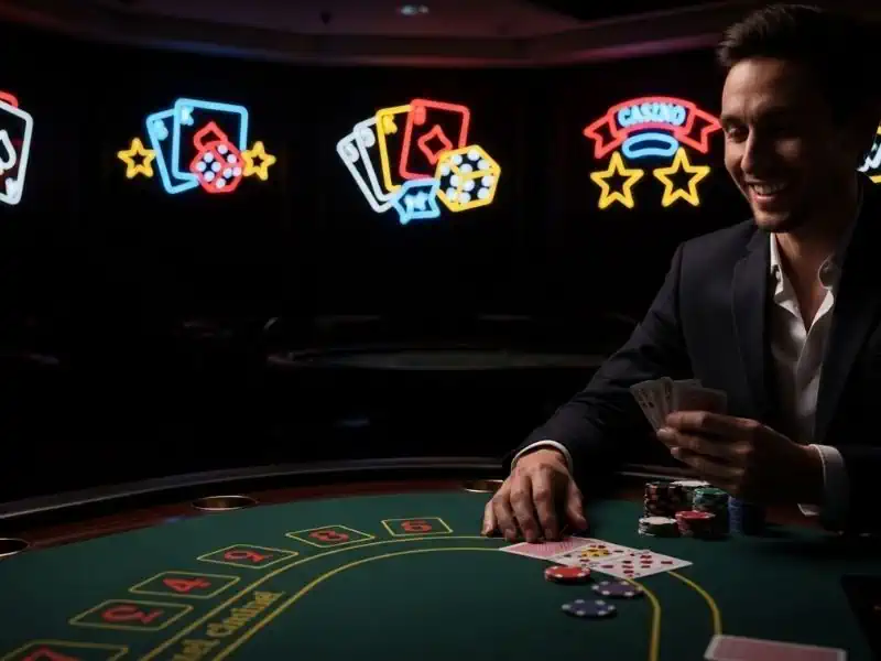 Online Casino Manila Smiling Player With Poker Chips VMWIN-Formerly-Known-Vivamaxwin cheerful moment