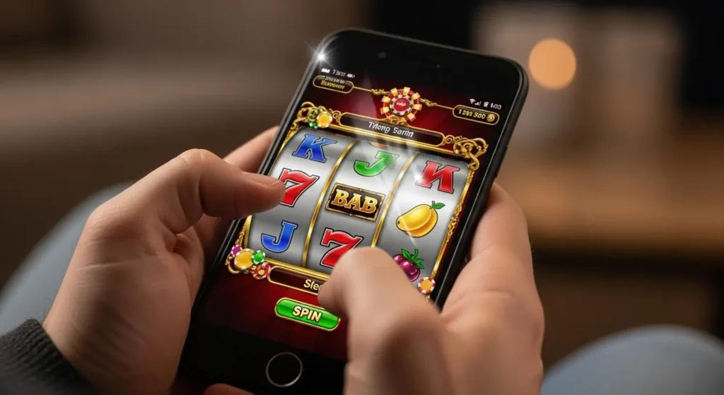 Ava Mendez Viva Max mobile casino gaming on smartphone
