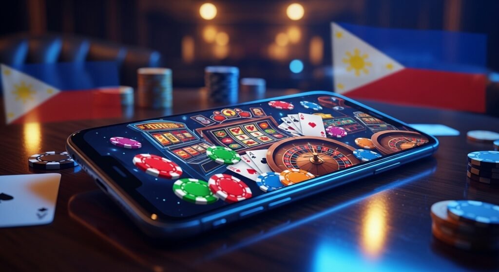 Secret Campus Viva Max online casino gaming platform on mobile with slots, roulette, and poker chips