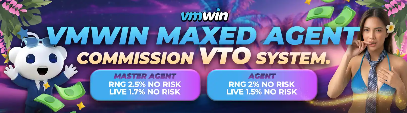 VMWIN maxed agent commission system bonus promo by Vmwin casino platform