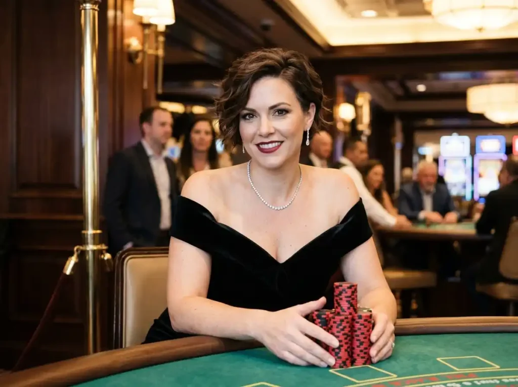 BW777 casino player enjoying a realistic casino gaming experience with chips at a table