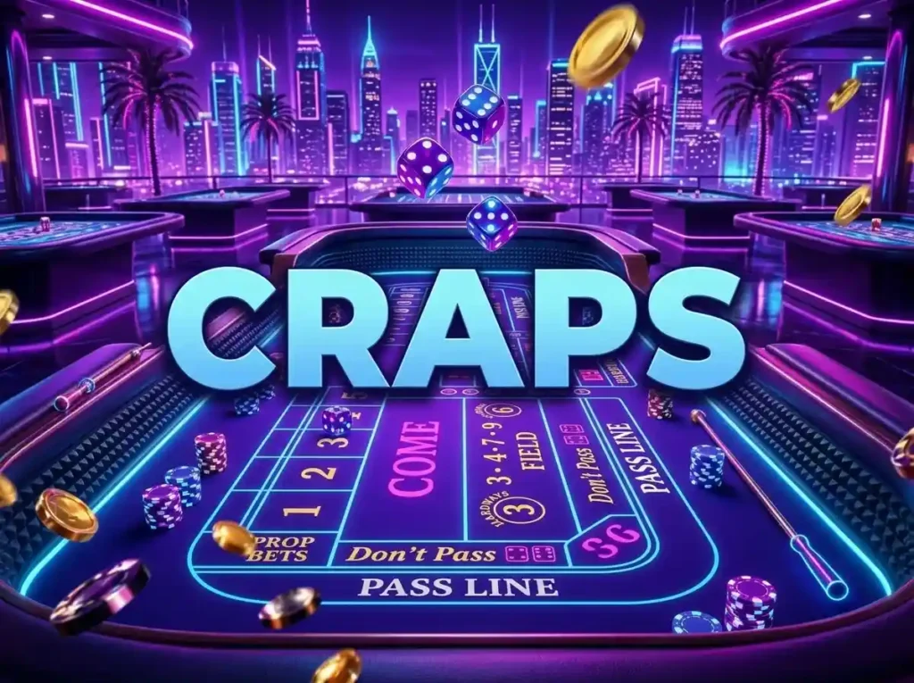 VMwin (Vivamaxwin) craps table game featured as part of online table games, showcasing a casino-style craps layout for table games entertainment.