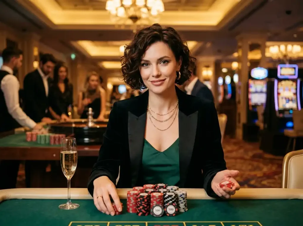 Sugal999 casino login register player enjoying a casino gaming experience with chips at a table