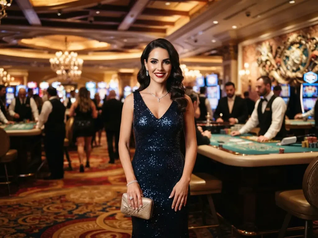 Philwin Online Casino App player enjoying a luxury casino night